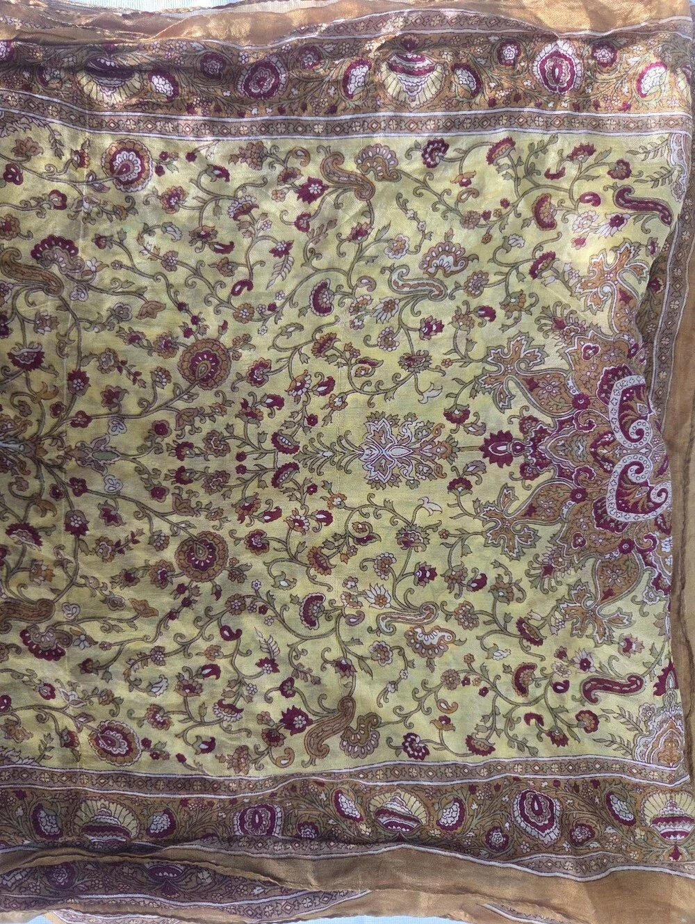 Floral 100% silk scarf - beautiful for fall
